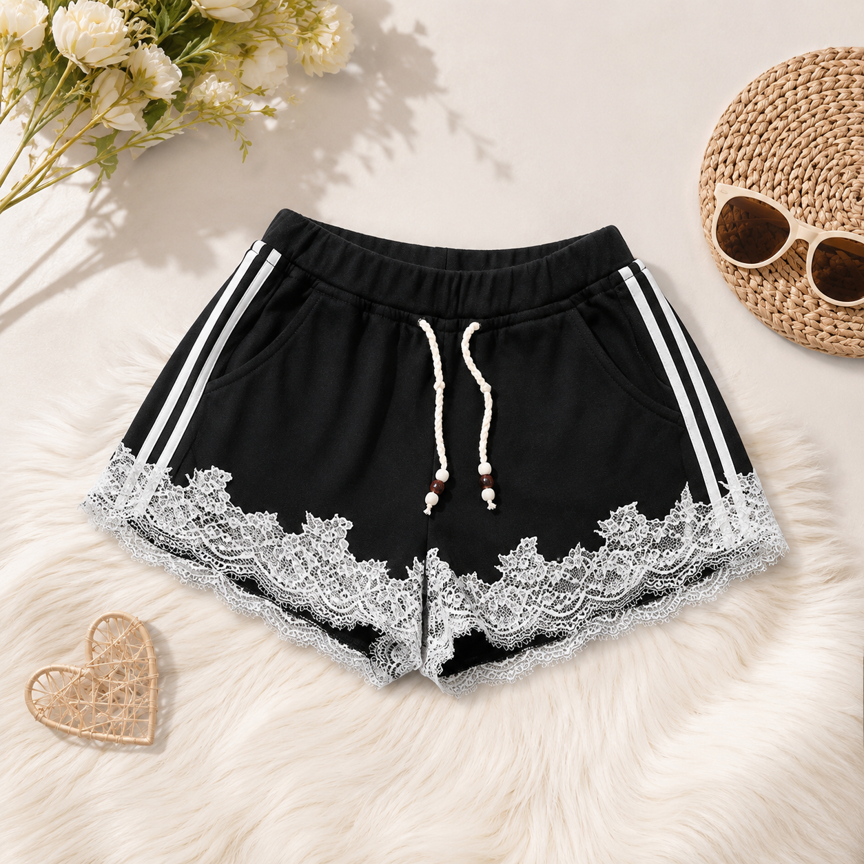 Short Curve Encaje Sunset/Negro