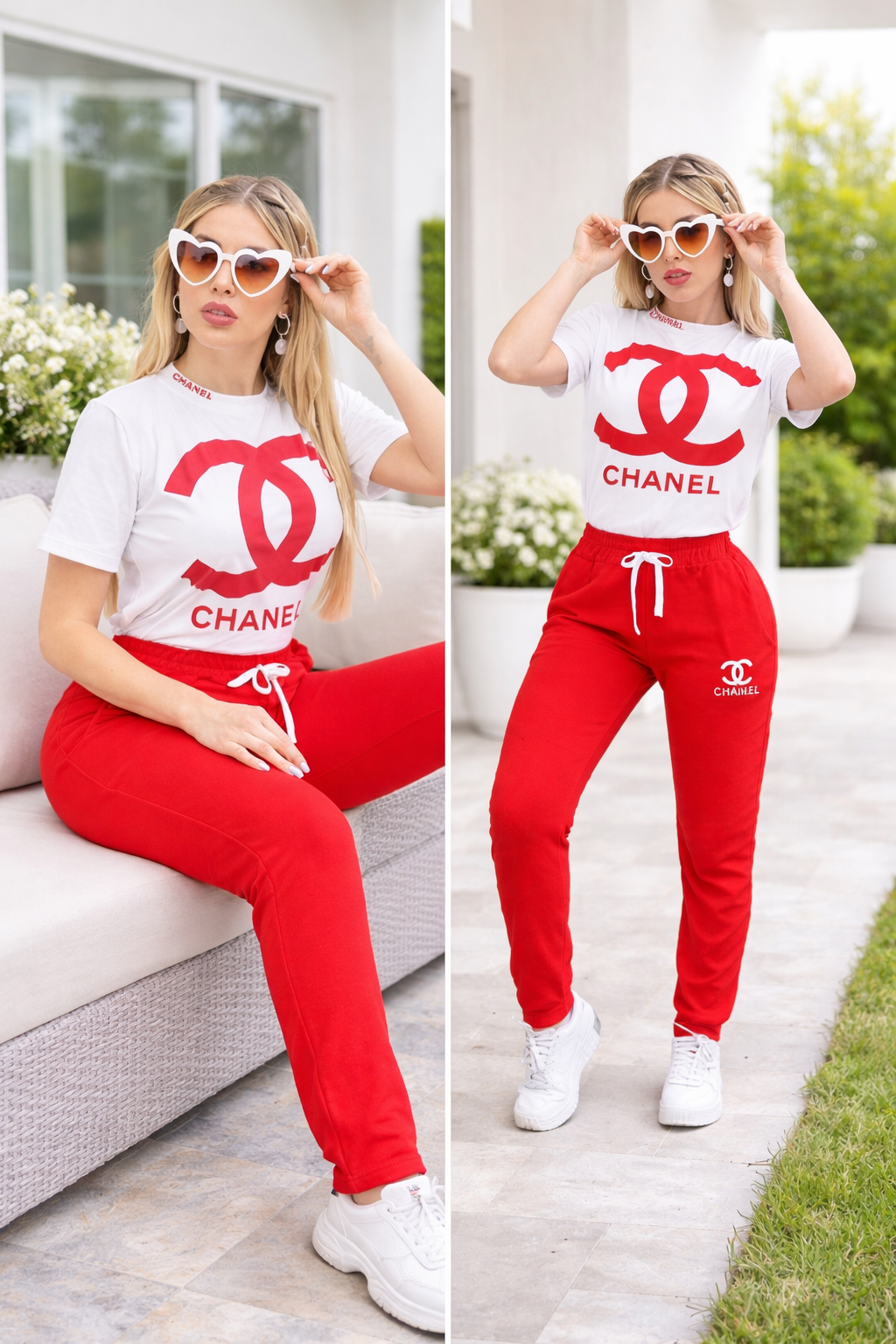 Iconic Blue Luxe Set Red and White