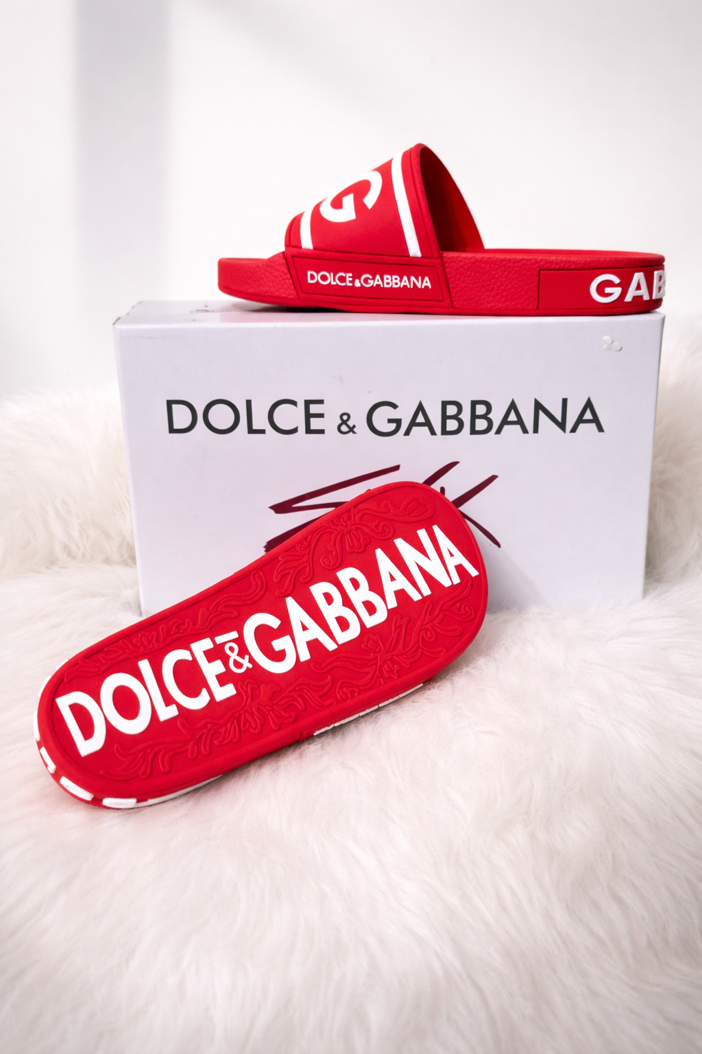 Sandalias Slide Luxury/ Linea Premium/Rojas