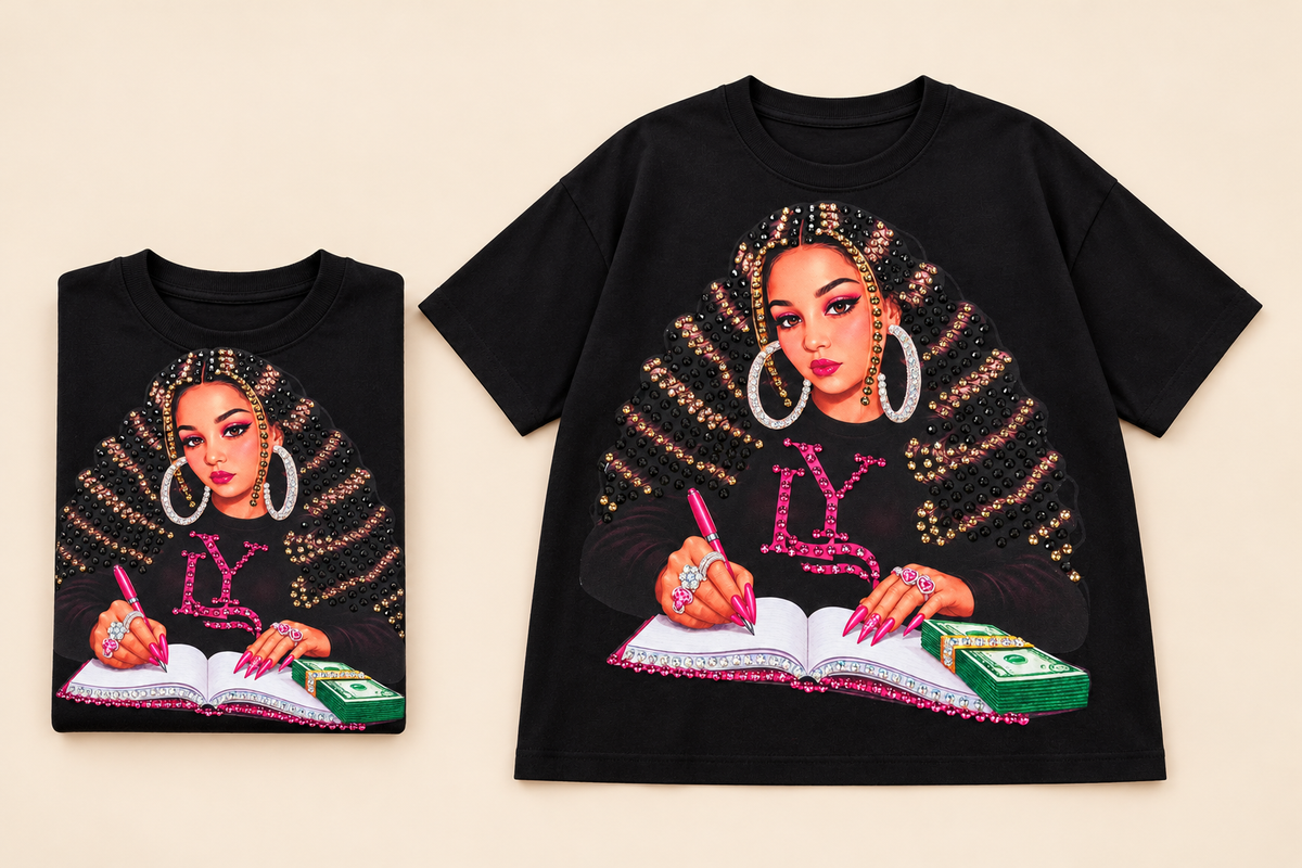Glam Girl Rhinestone Oversize T-Shirt