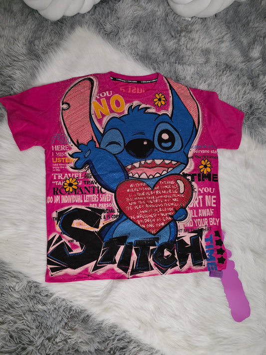 Blusón Corazón Brillante Fucsia