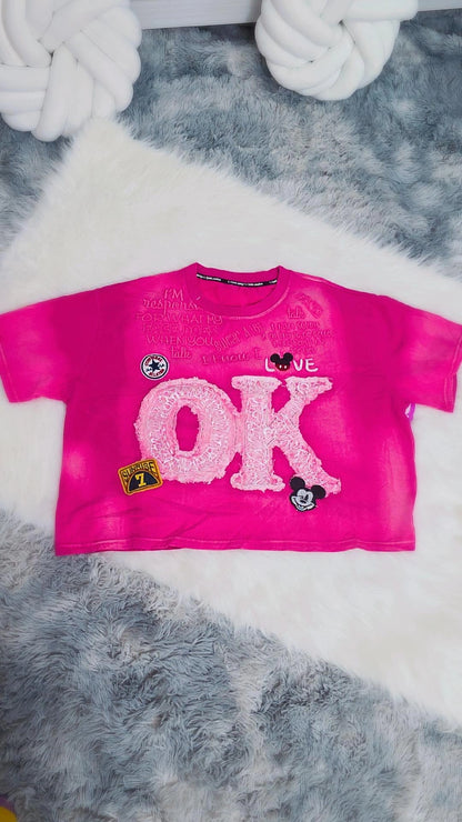 Crop Tee Urban OK Luxe /Blusón/Pink Fucsia