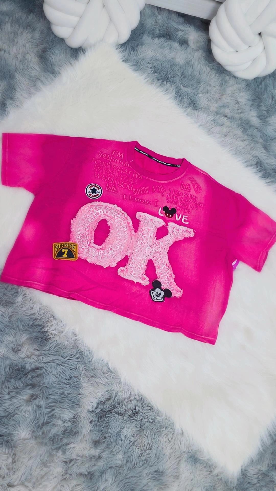 Crop Tee Urban OK Luxe /Blusón/Pink Fucsia