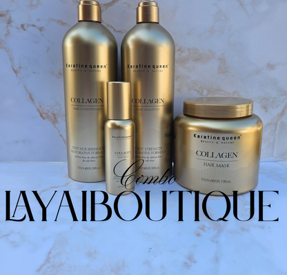 Combo de Shampú Acondicionador Aceite Capilar y Mascarilla de Colágeno para El Cabello