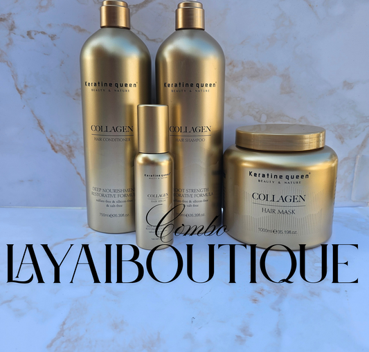 Combo de Shampú Acondicionador Aceite Capilar y Mascarilla de Colágeno para El Cabello