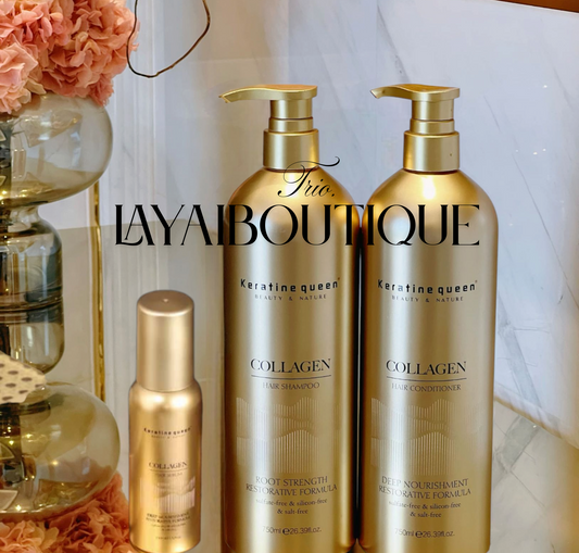 Trio De Shampú Acondicionador & Aceite Capilar De Colágeno para El Cabello