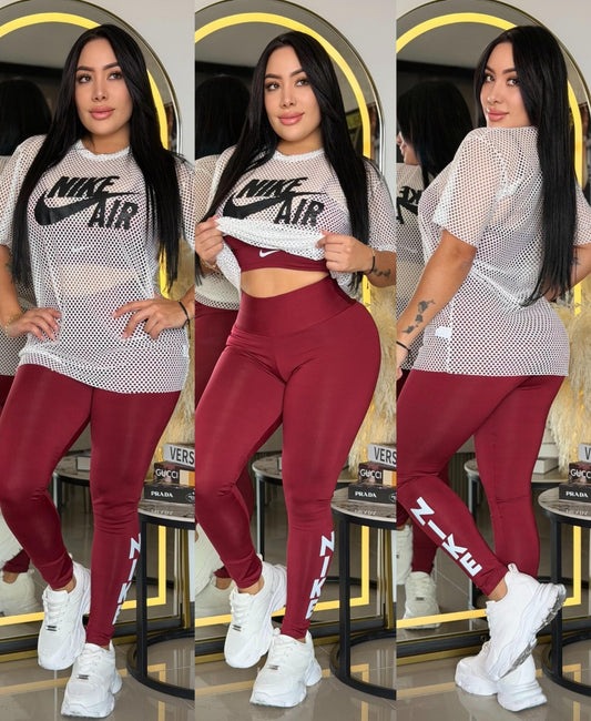Conjunto Active Luxe /Vino Rojo