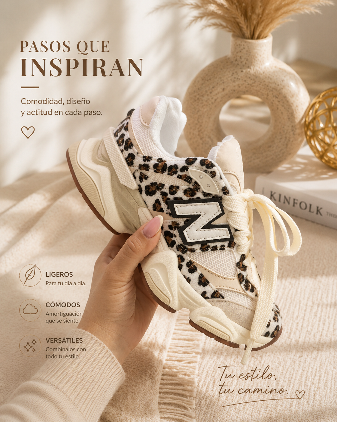 Sneakers Wild Elegance/ Linea Estándar Animal Print y Blanco
