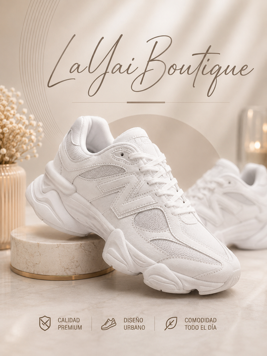 Sneakers Pure White/NB 9060| Línea Premium