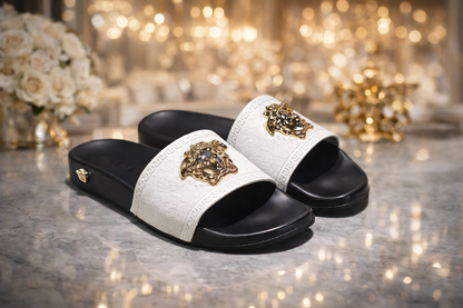 Sandalias Golden Icon/Linea Premium/Blanco y Negro
