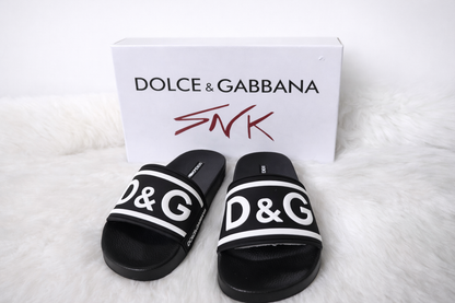 Sandalias Slide Luxury/ Linea Premium/Negro y Blanco