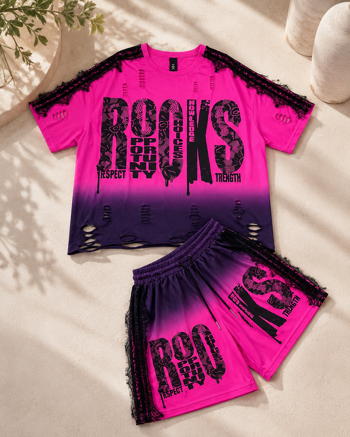 Conjunto Urban Luxe 2 Piezas/Fucsia
