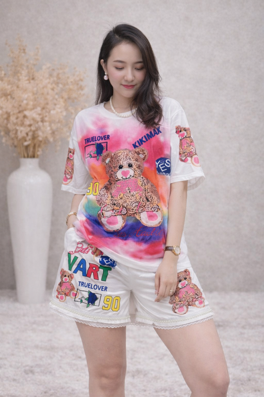 Conjunto Teddy Rainbow Chic/Blanco/0003