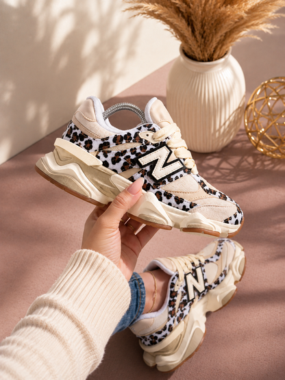 Sneakers Wild Elegance/ Linea Estándar Animal Print y Blanco
