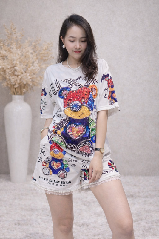 Conjunto Urban Teddy Glam/Blanco/0007