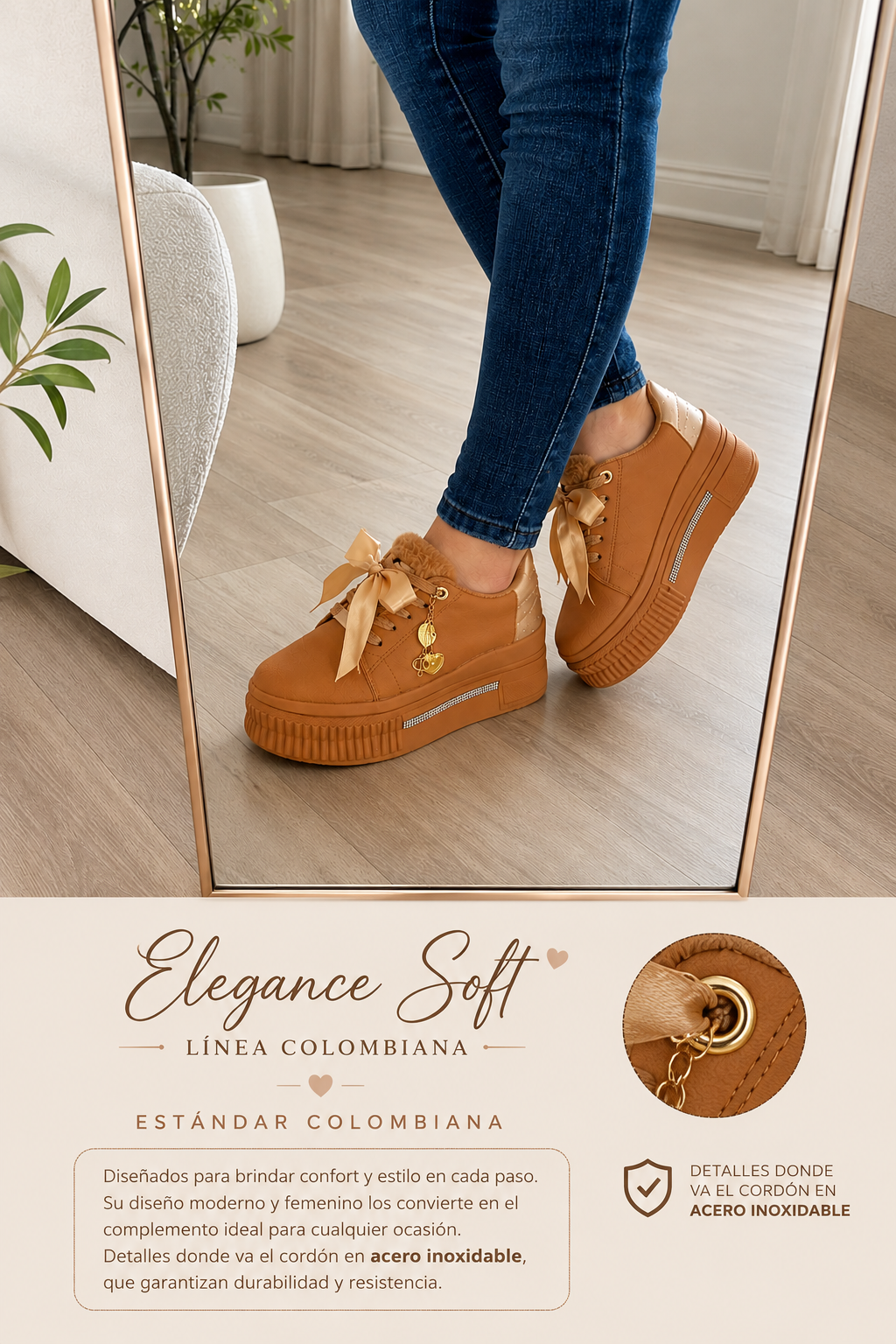 Sneakers Plataforma Elegance Soft – Línea Estándar/Colombiana