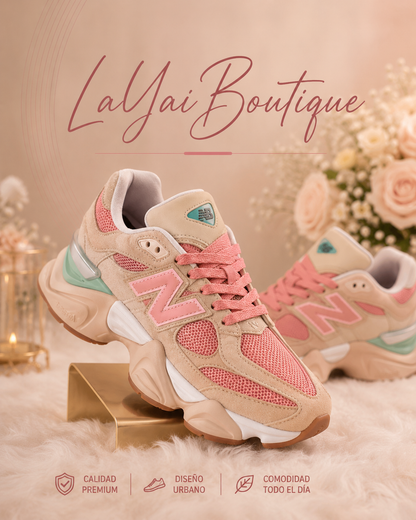 Sneakers Aurora Blush/Rosa y Beige/Línea Premium