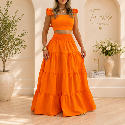 Conjunto Top&  Falda  2 Piezas  Bella Primavera