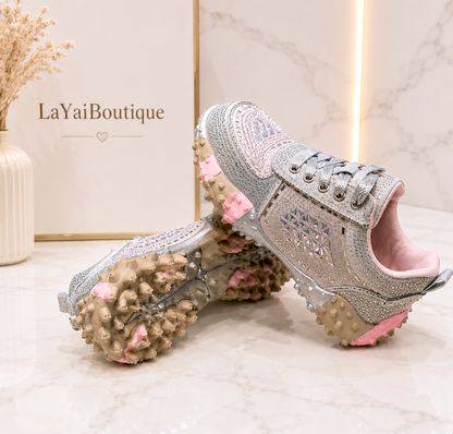 Sneakers Chunky Diamond/Plateado Perla/Linea Estándar