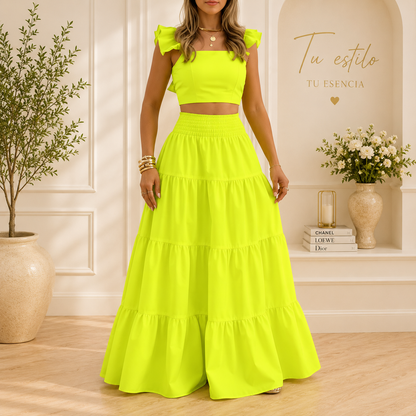 Conjunto Top&  Falda  2 Piezas  Bella Primavera