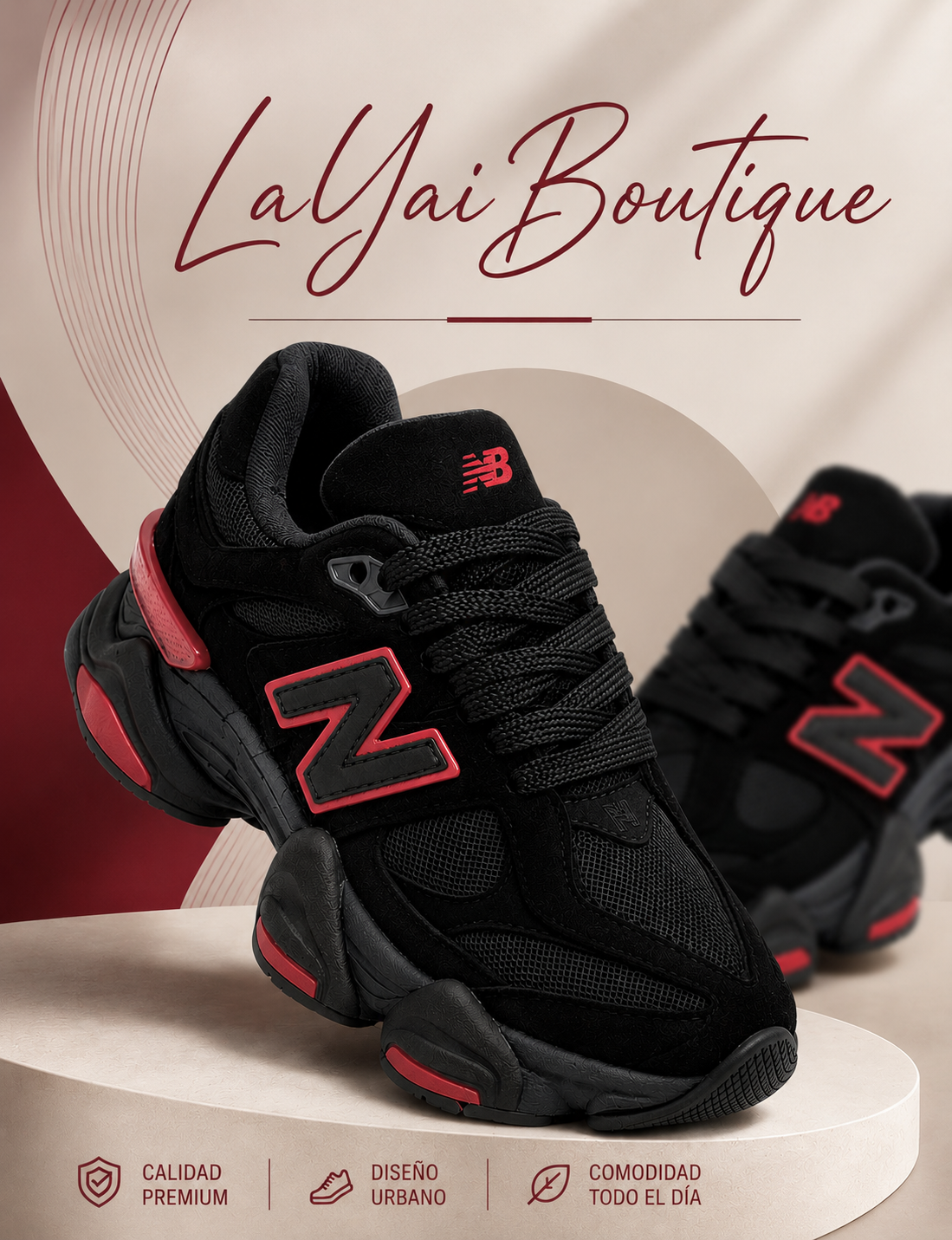 Sneakers Urban Impact Black/NB 9060| Línea Premium