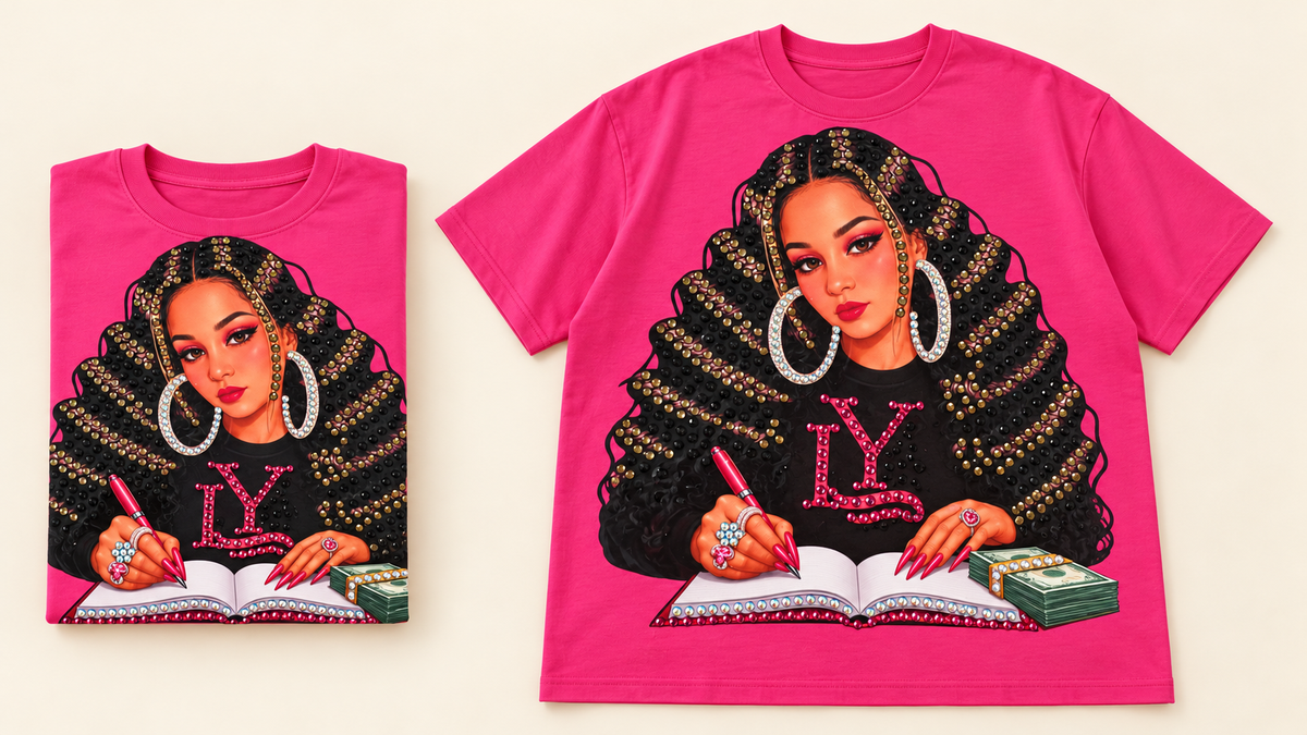 Glam Girl Rhinestone Oversize T-Shirt