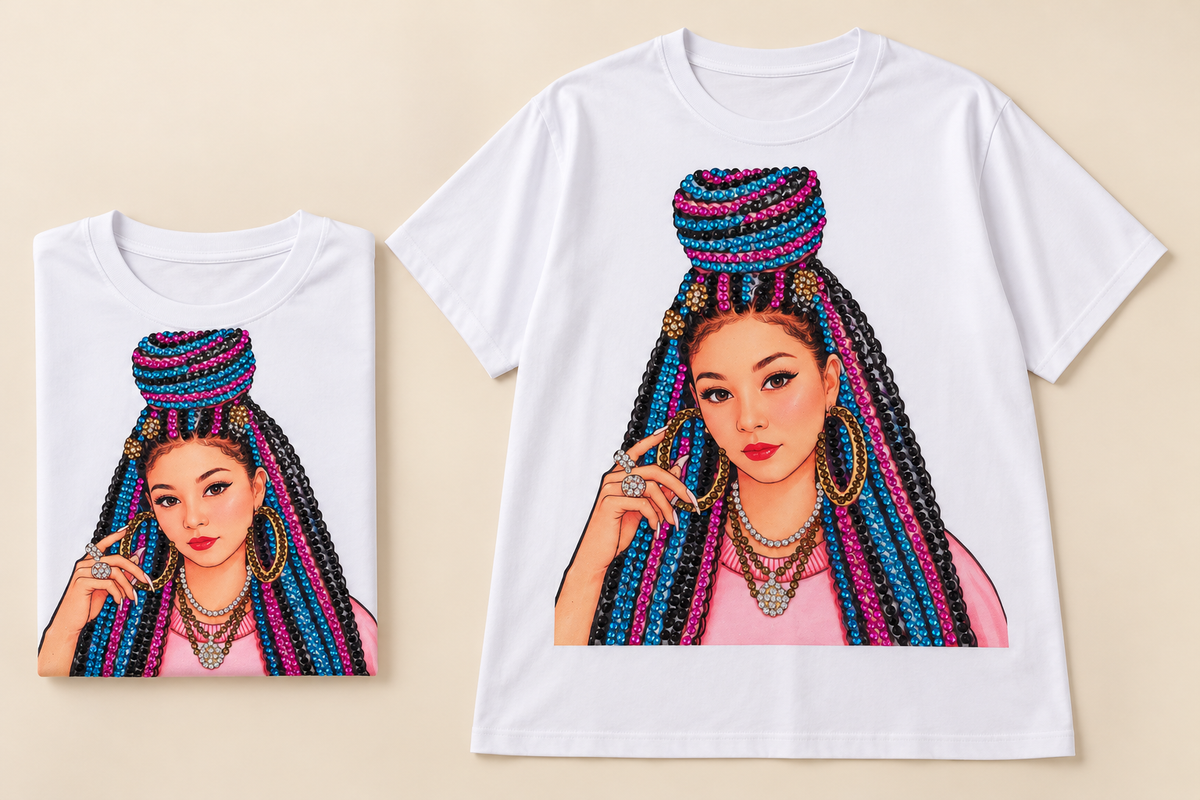 Glam Girl Rhinestone Oversize T-Shirt